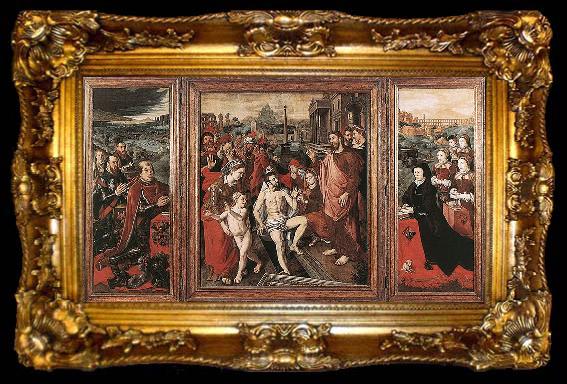 framed  VERSPRONCK, Jan Cornelisz Triptych of the Micault Family, ta009-2